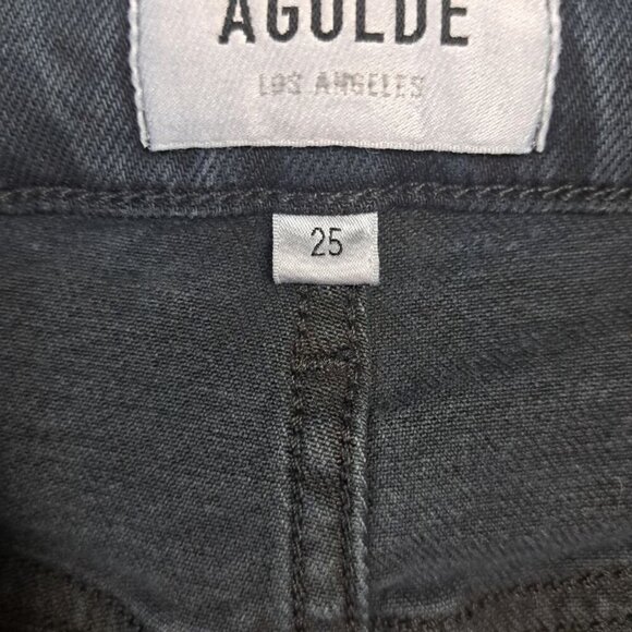 AGOLDE Kye Mid-Rise Straight-Leg Cropped Black Jeans Size 25 - Picture 4 of 8